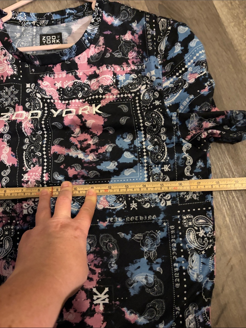 Zoo York Kids Black Tee with Pink & Blue Tie-Dye Bandana Print - Picture 5 of 5